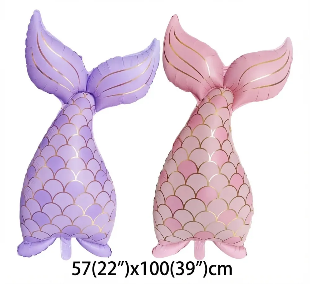 GLOBOS METALIZADOS CON FORMA DE COLA DE SIRENA