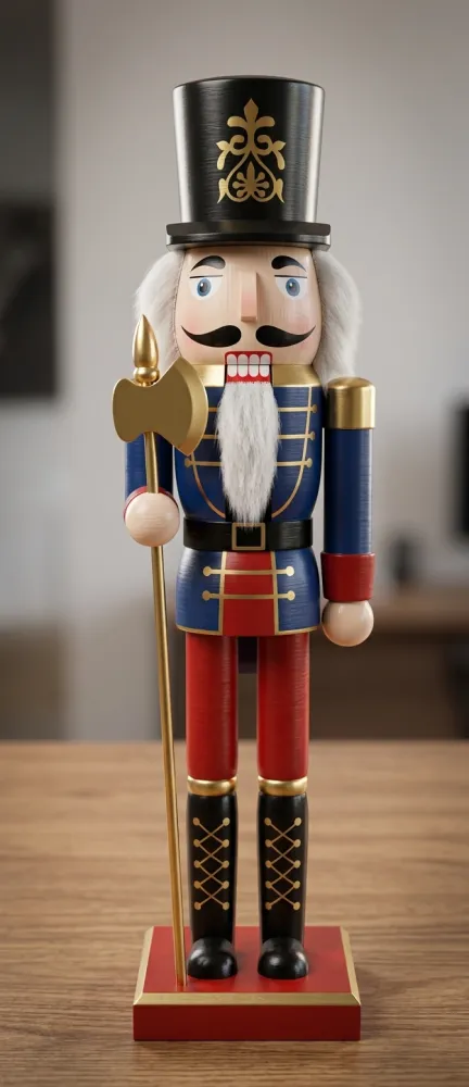  CASCANUECES NAVIDEÑO DE MADERA- 38CM DE ALTURA