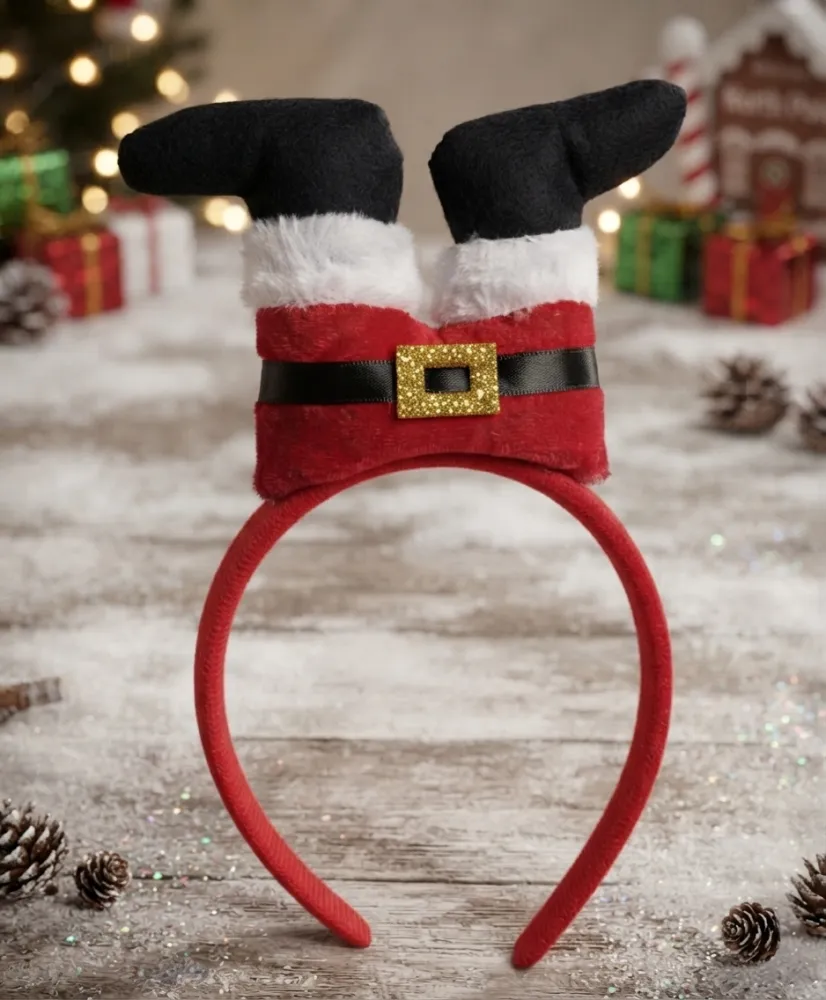 DIADEMA CON UN DIVERTIDO DISEÑO DE PANTALONES DE PAPÁ NOEL