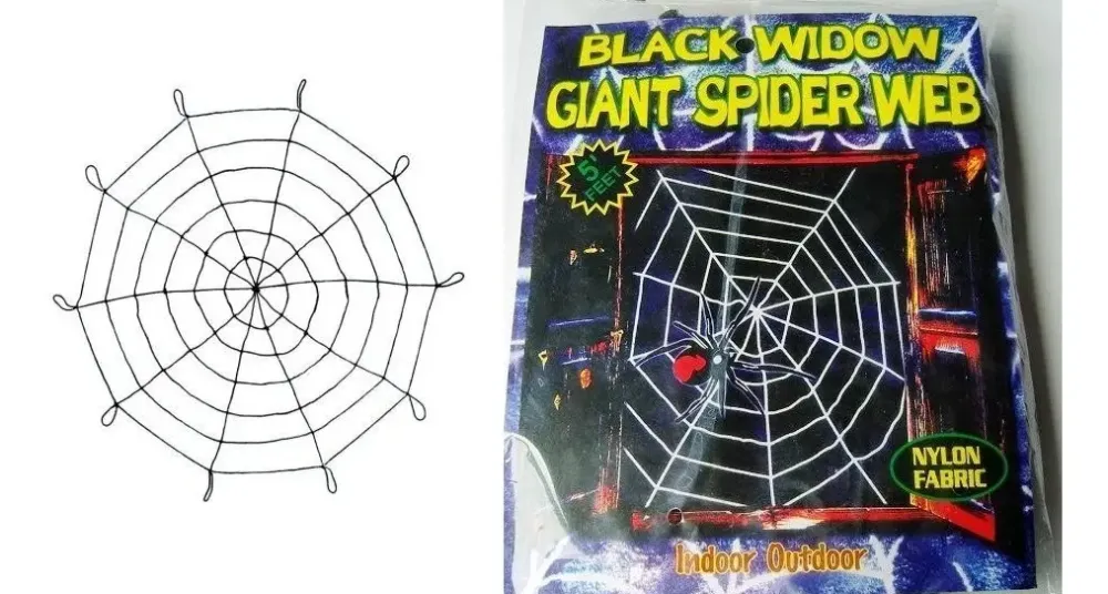 Foto 2 de TELARAÑA BLANCA O NEGRA GIGANTE DE TERCIOPELO HALLOWEEN