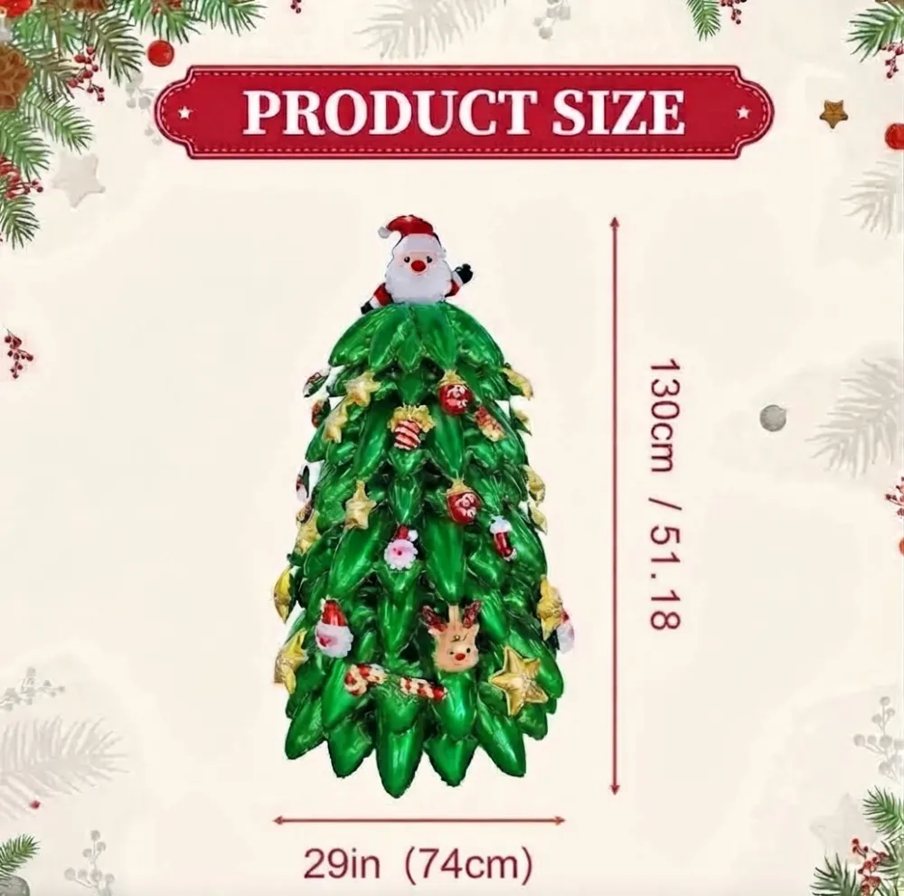 GLOBOS METALIZADOS ARBOL JUMBO EMPAQUE VERDE 130CM
