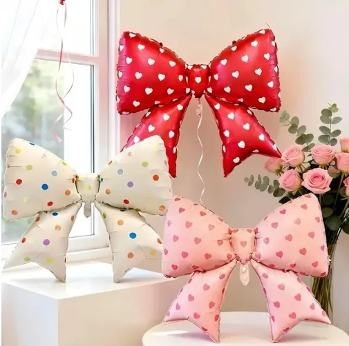 GLOBOS METÁLICOS EN FORMA DE MOÑO GIGANTE DE 38"
