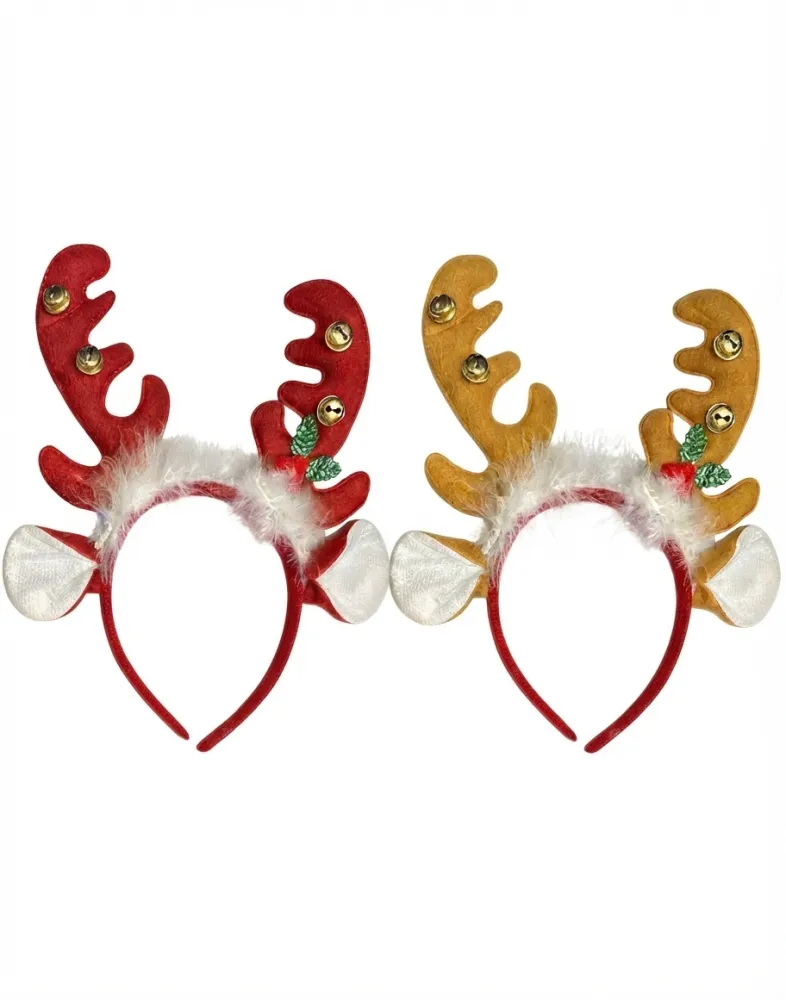 DIADEMA RENO CON CASCABEL OREJA Y ALGODON NAVIDAD PFM-25422