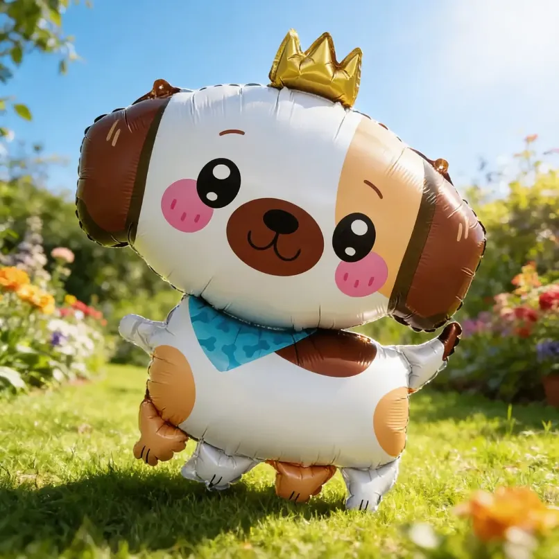 Foto 2 de GLOBO METALICO CON DISEÑO DE PERRITO TIERNO CON CORONA