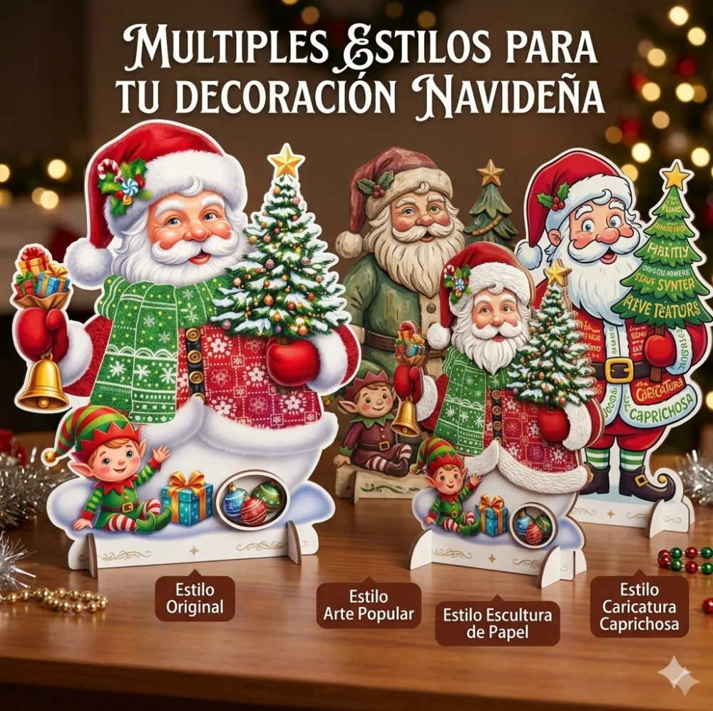 ADORNOS NAVIDEÑOS FABRICADOS EN CARTÓN EFECTO 3D DE 80CM 