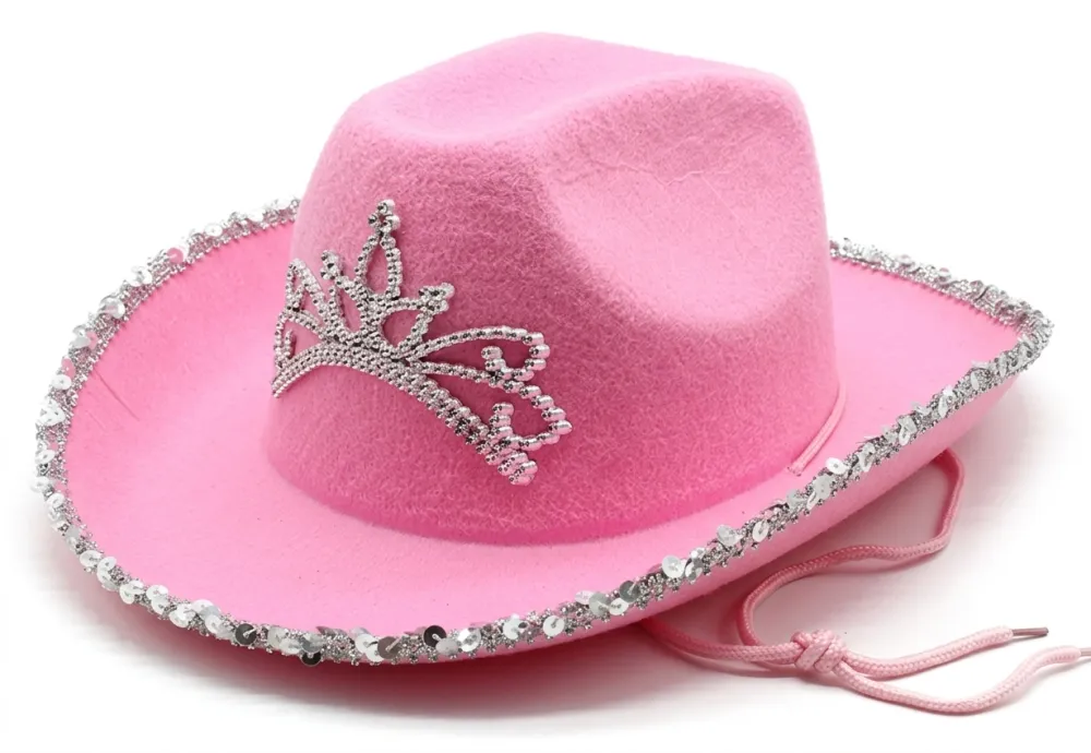 SOMBRERO VAQUERA BORDE LENTEJUELA CON CORONA