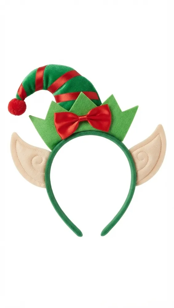DIADEMA GORRITO DE RAYAS Y MOÑO ELFO/DUENDE NAVIDAD PFM-12186103