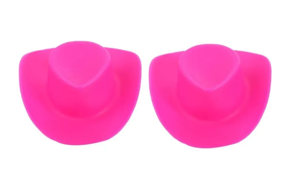 SOMBRERO DE VAQUERO ROSA CON ACABADO BRILLANTE (GLITTER)