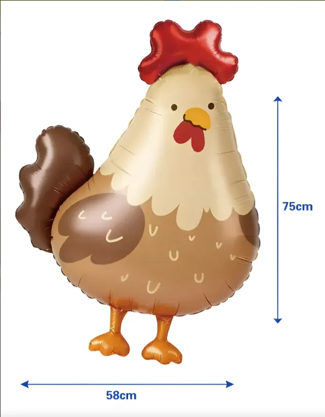 GLOBO METALIZADO CON FORMA DE GALLINA EN TONOS CAFE