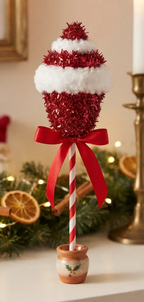 ADORNO NAVIDEÑO DECORATIVO EN FORMA DE CUPCAKE - CON 7X25CM